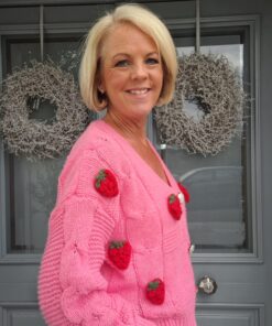 Strawberry Cardigan in Pink