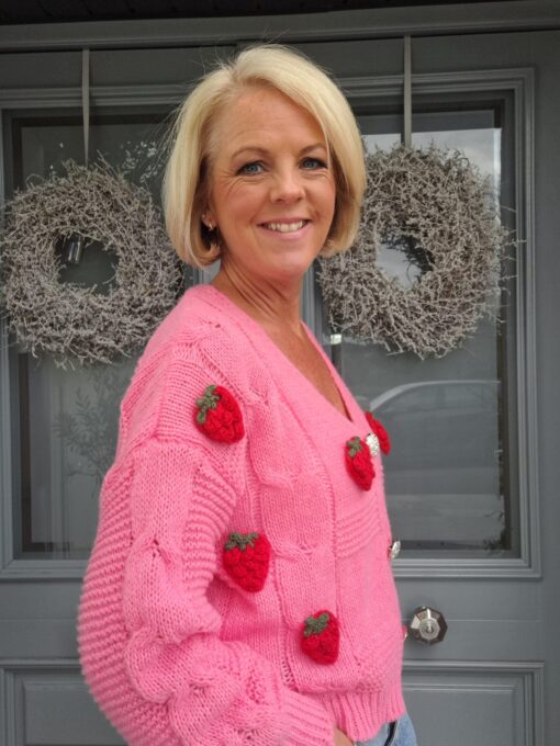 Strawberry Cardigan in Pink