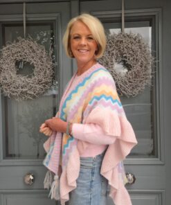 Pink knit wrap from Veronica's Closet