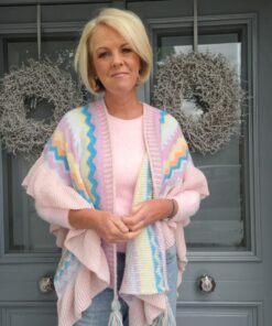 Pink Knit wrap from Veronica's Closet