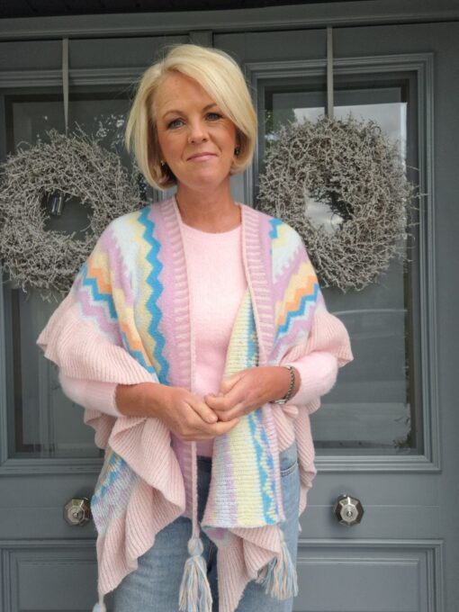 Pink Knit wrap from Veronica's Closet