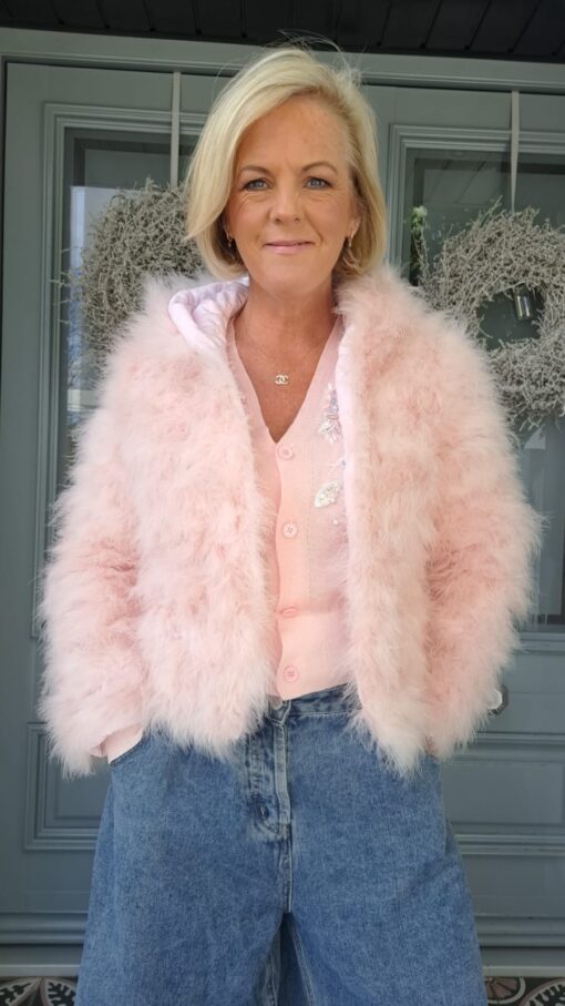 Pink feather jacket