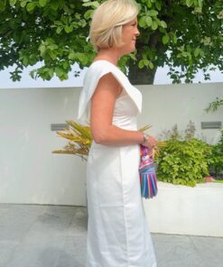 white dress with big collar