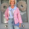 Pink quilted jacket