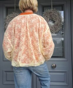 Zippered lace bomber