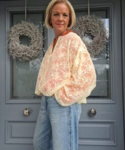 Zippered lace bomber