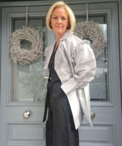 ruffle silver oversize jacket