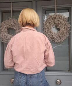 pink embroidered shirt